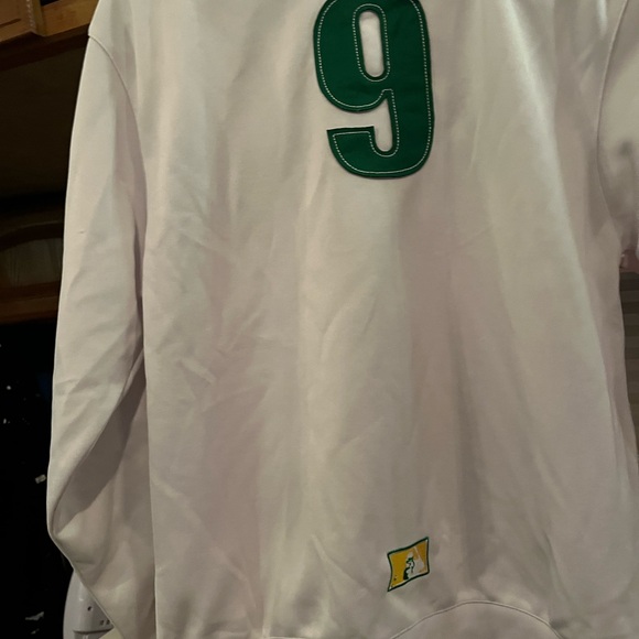 White Athletics Jacket with Green Accents - Picture 2 of 3